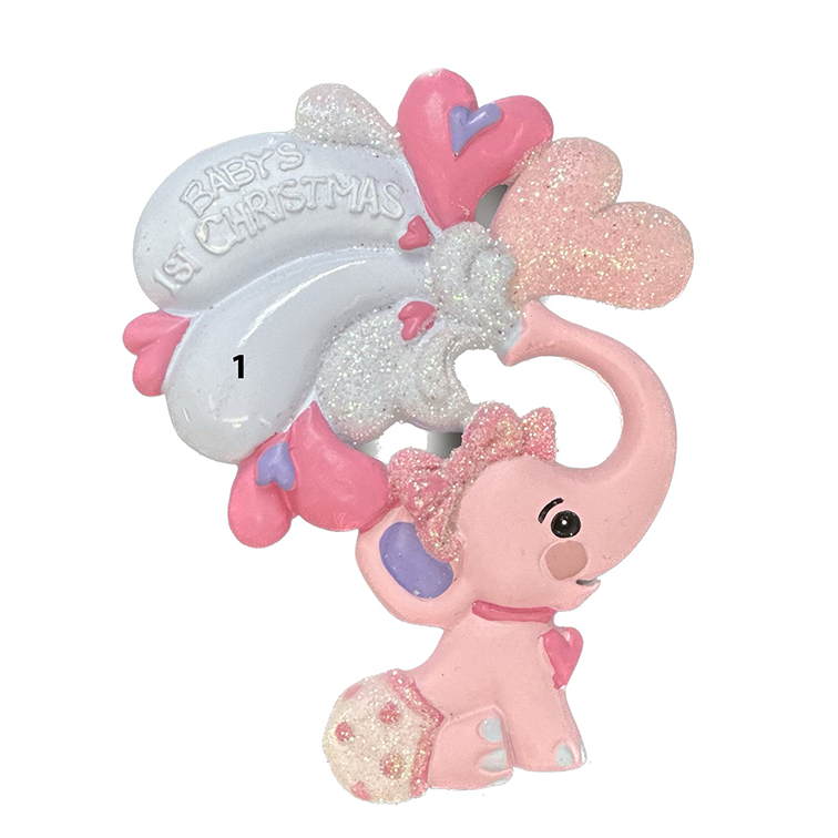 Elephant, Baby Girl's First Christmas
