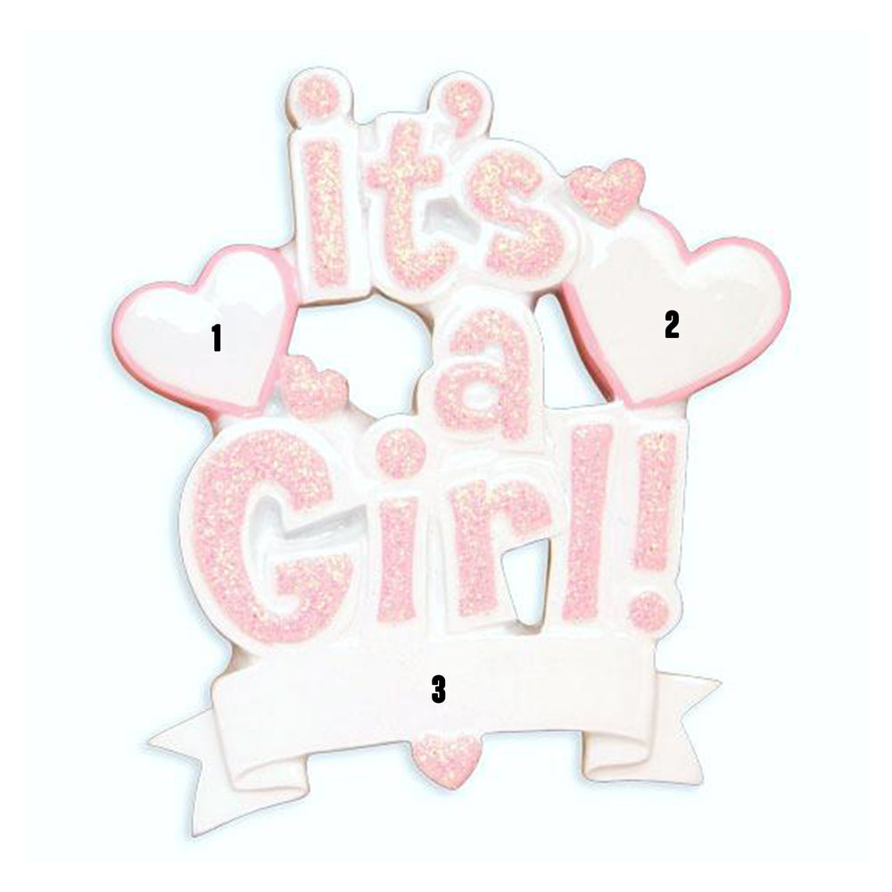 It's a GIRL - Pink Hearts (7471026733230)