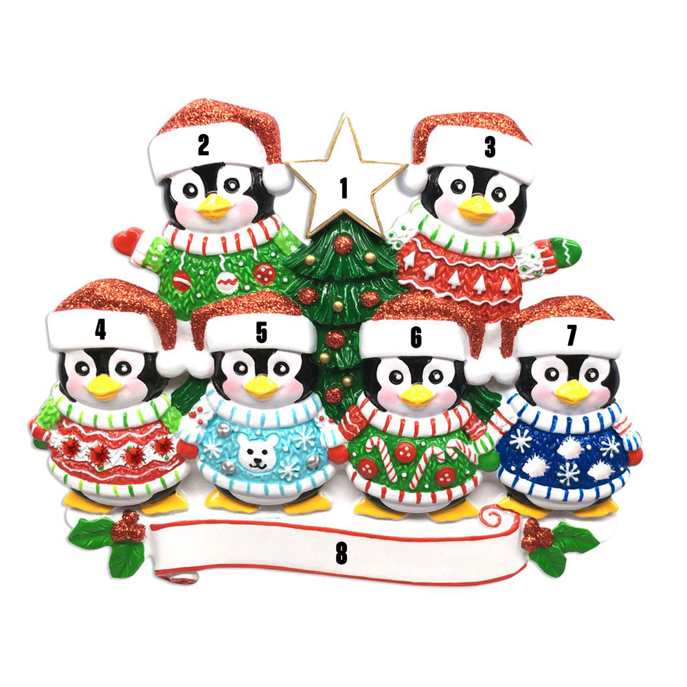 Ugly Christmas Penguins - Family of Six (7471031615662)