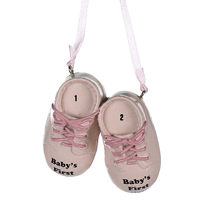 Baby Pink First Christmas Shoes