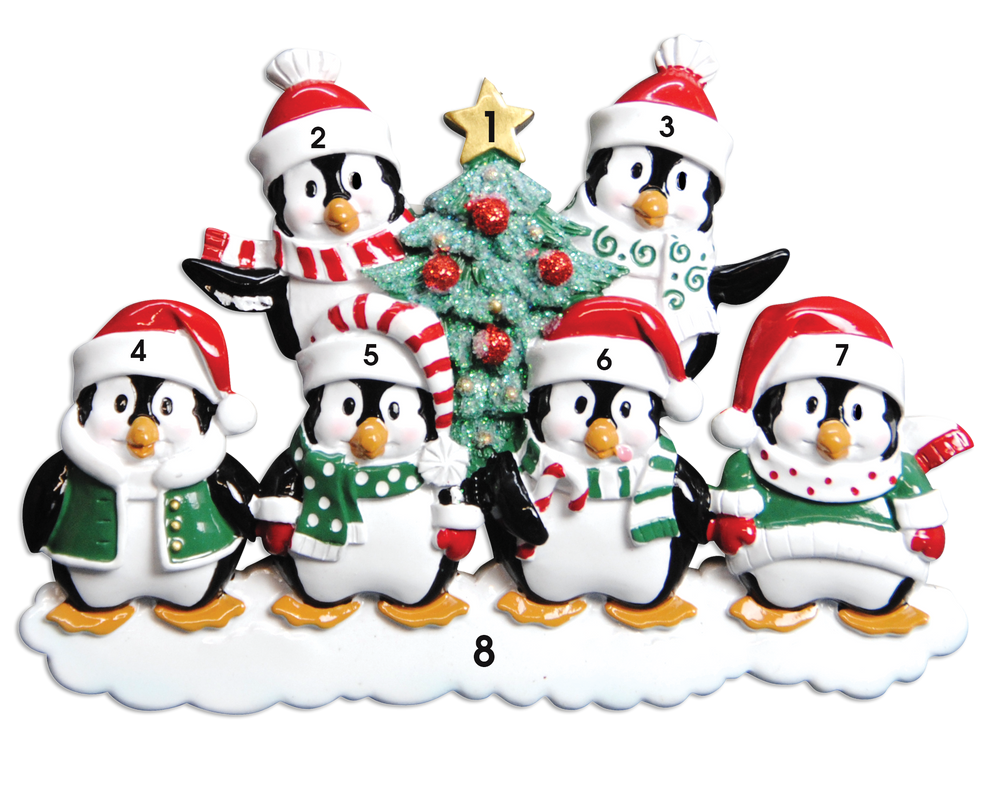 Penguins With Hat Family of Six (4307487490161)