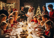 Children engaging with festive characters during an immersive Christmas event