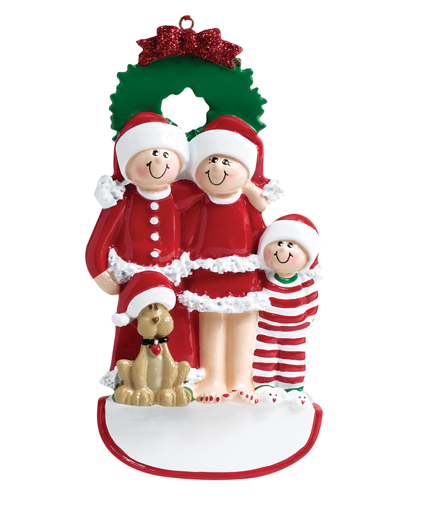 Cute Family Christmas Ornament of Three With a Dog - Santa'Ville.png