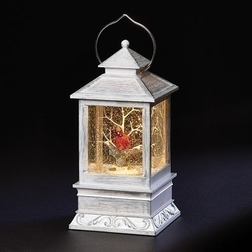 Lantern - Small White with Cardinals