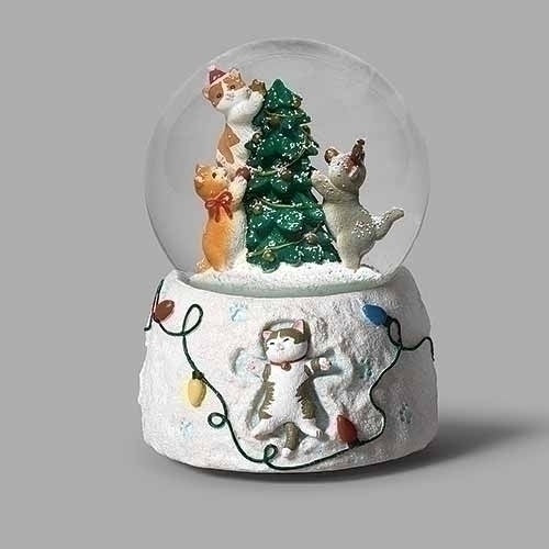 Snow Globe - Cats arround a Christmas Tree