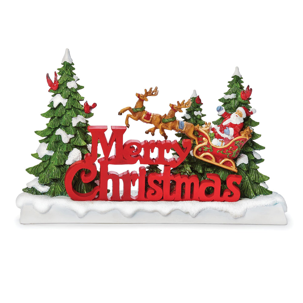 Merry Christmas Stand - Santa in Sleigh