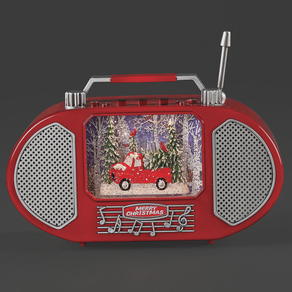 Red Retro Radio with Red Truck
