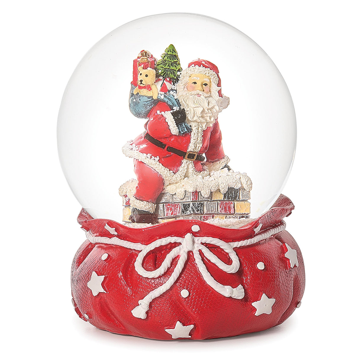 Snow Globe - Santa with presents in a Gift Bag Base