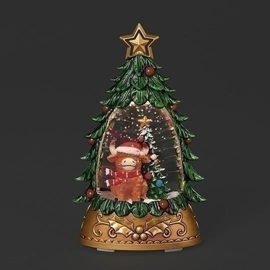 Highland Cow in a Christmas Tree