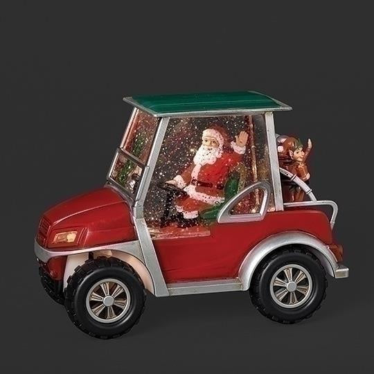 Golf Cart Santa with Elves