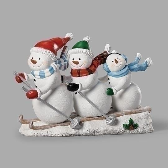 Snowman Family Skiing - Cute And Fierce