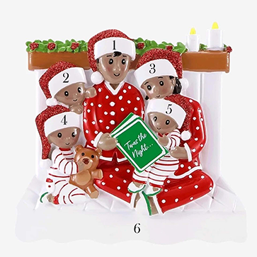 Reading in Bed, Family of Five