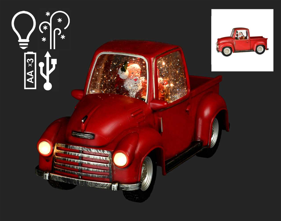 Santa Red Truck Lantern