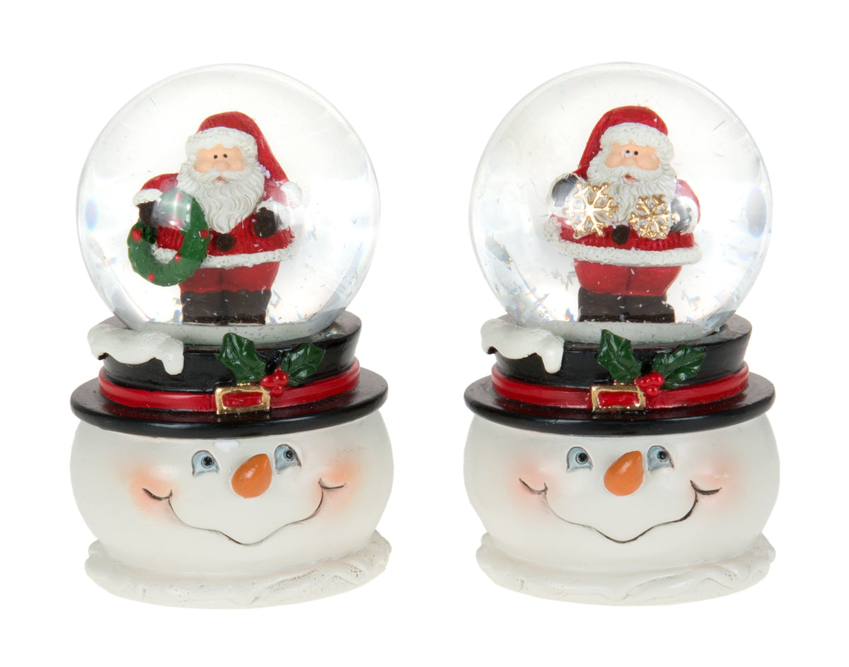 Snowman Smiles, Santa Style — Snow Globe