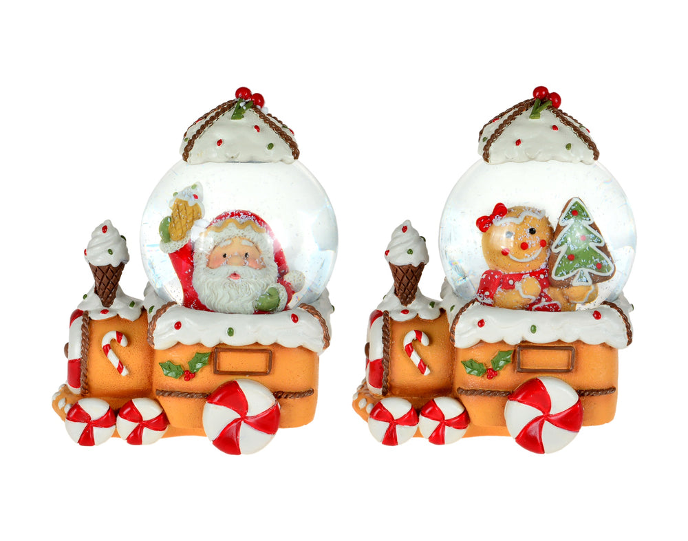 Train Snowglobe with Gingerbread and Candy Cane