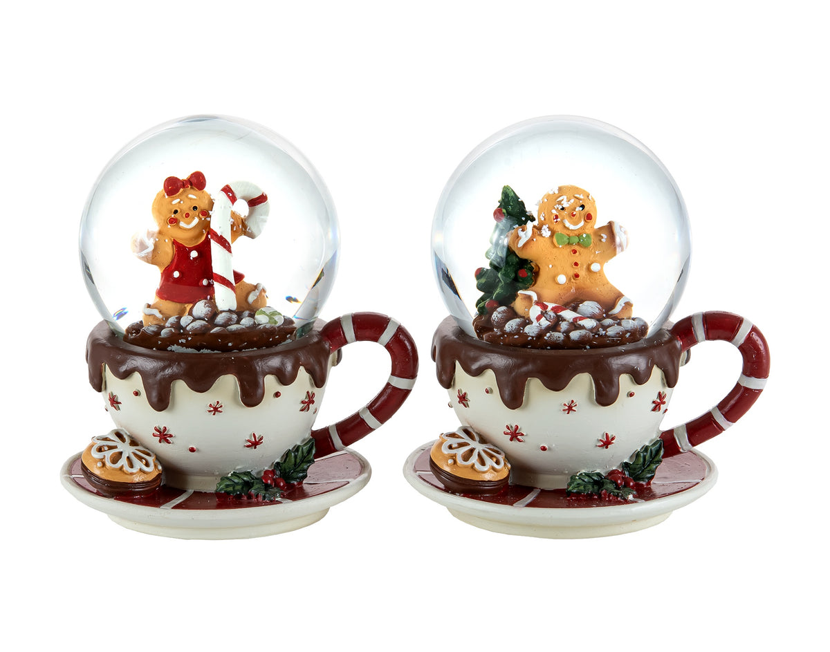 A Cup of Gingerbread Cheer — Teacup Snow Globe