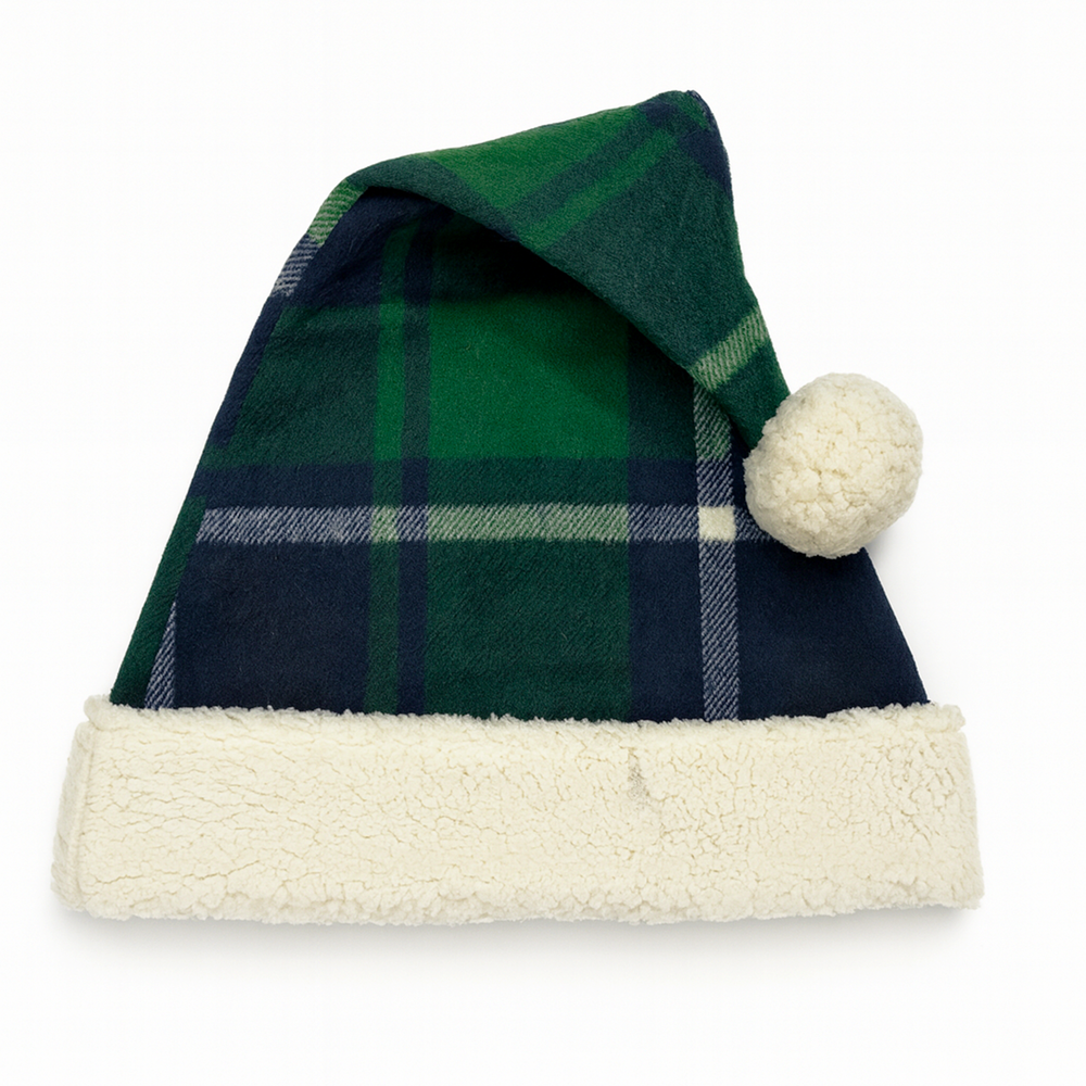 Green Plaid Christmas Hat