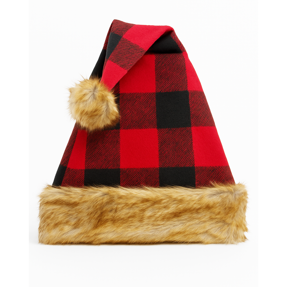 Red Plaid Christmas Hat