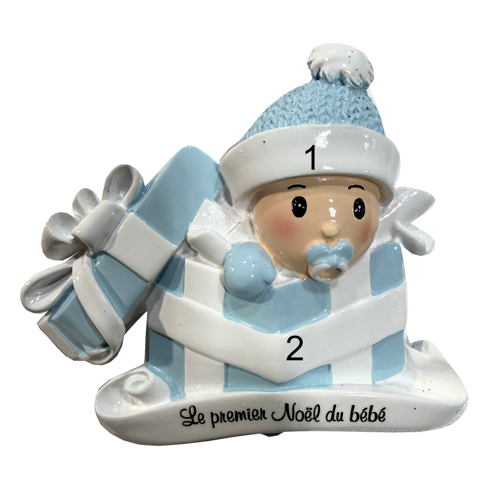 Un petit cadeau du ciel — Bébé en bleu, peau claire