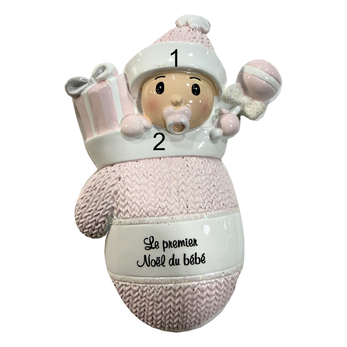 Bien au chaud pour Noël — Mitaines et bébé en rose
