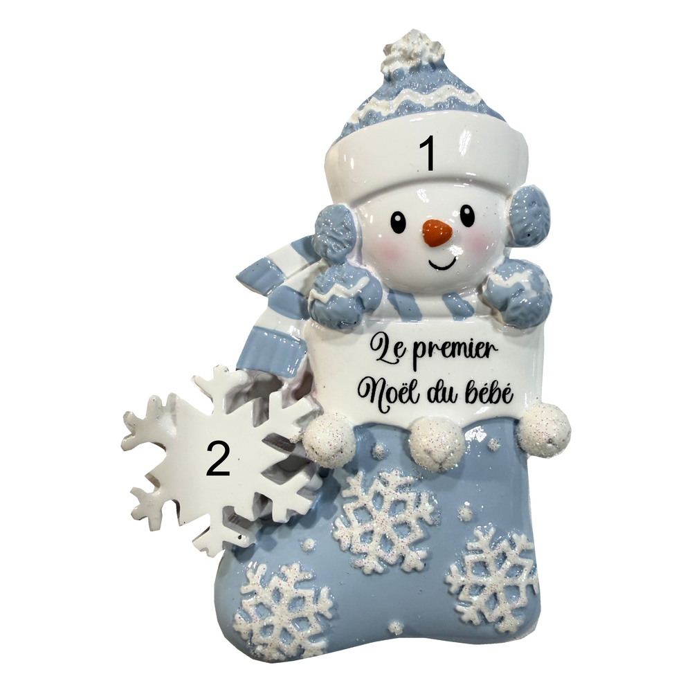 Un bas rempli de bonheur — Premier Noël en bleu