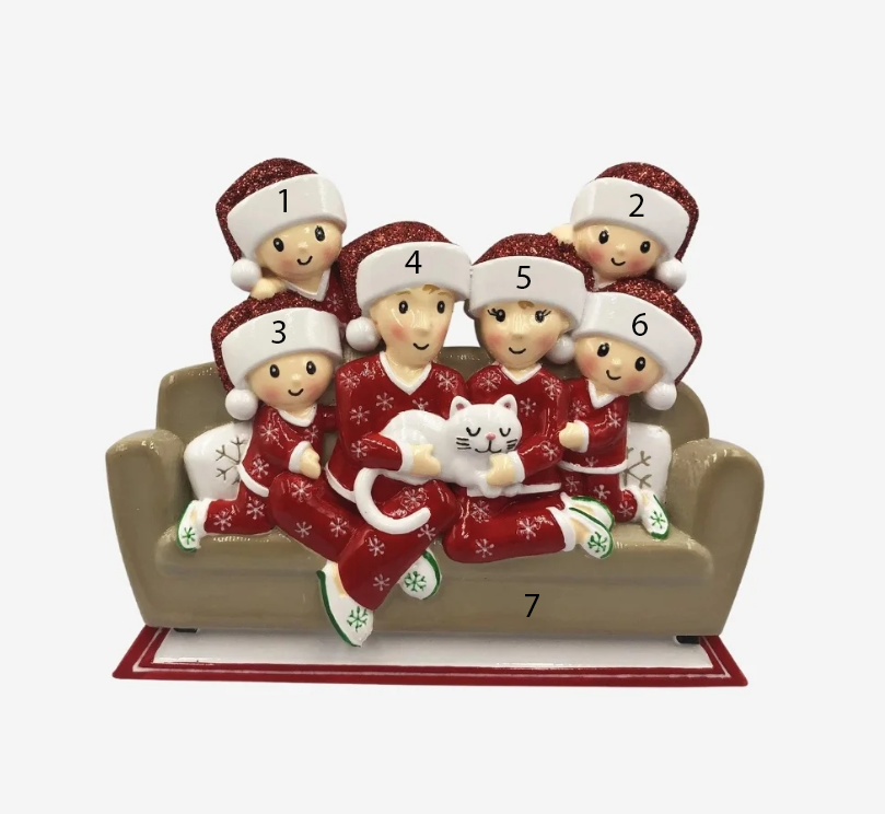 Family of Six with a Cat