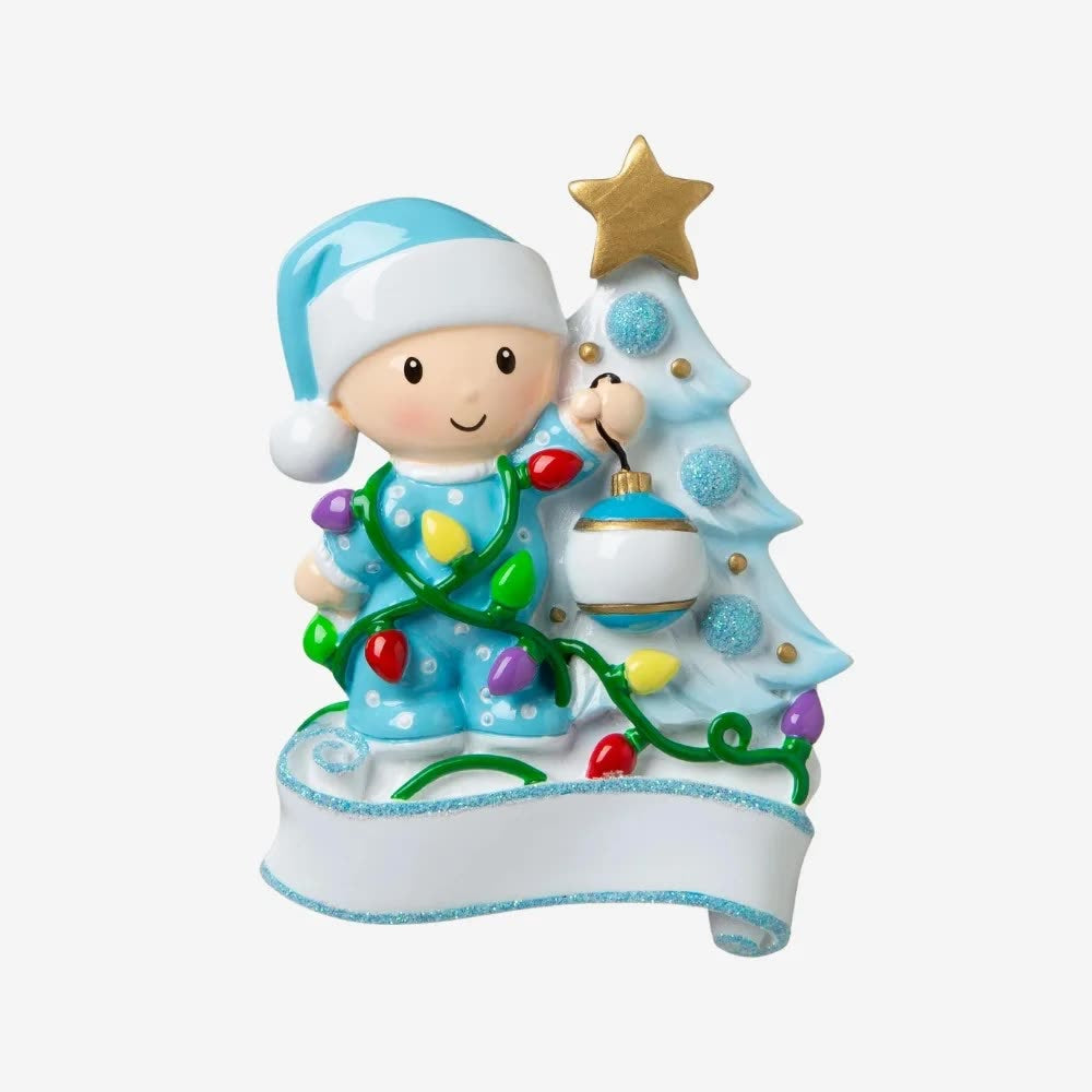 Tiny Trimmer, Big Twinkle — Blue Baby Ornament