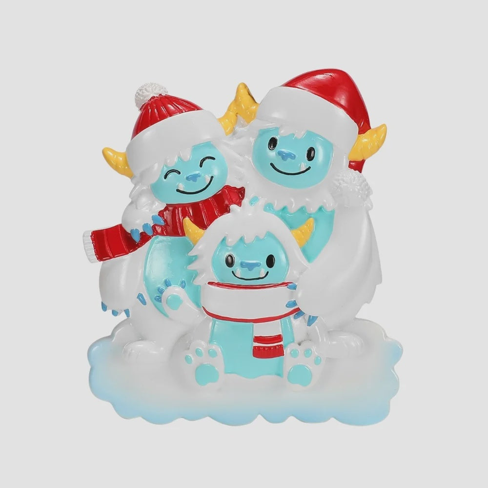 Yeti, Set, Christmas! — Family of Three Ornament