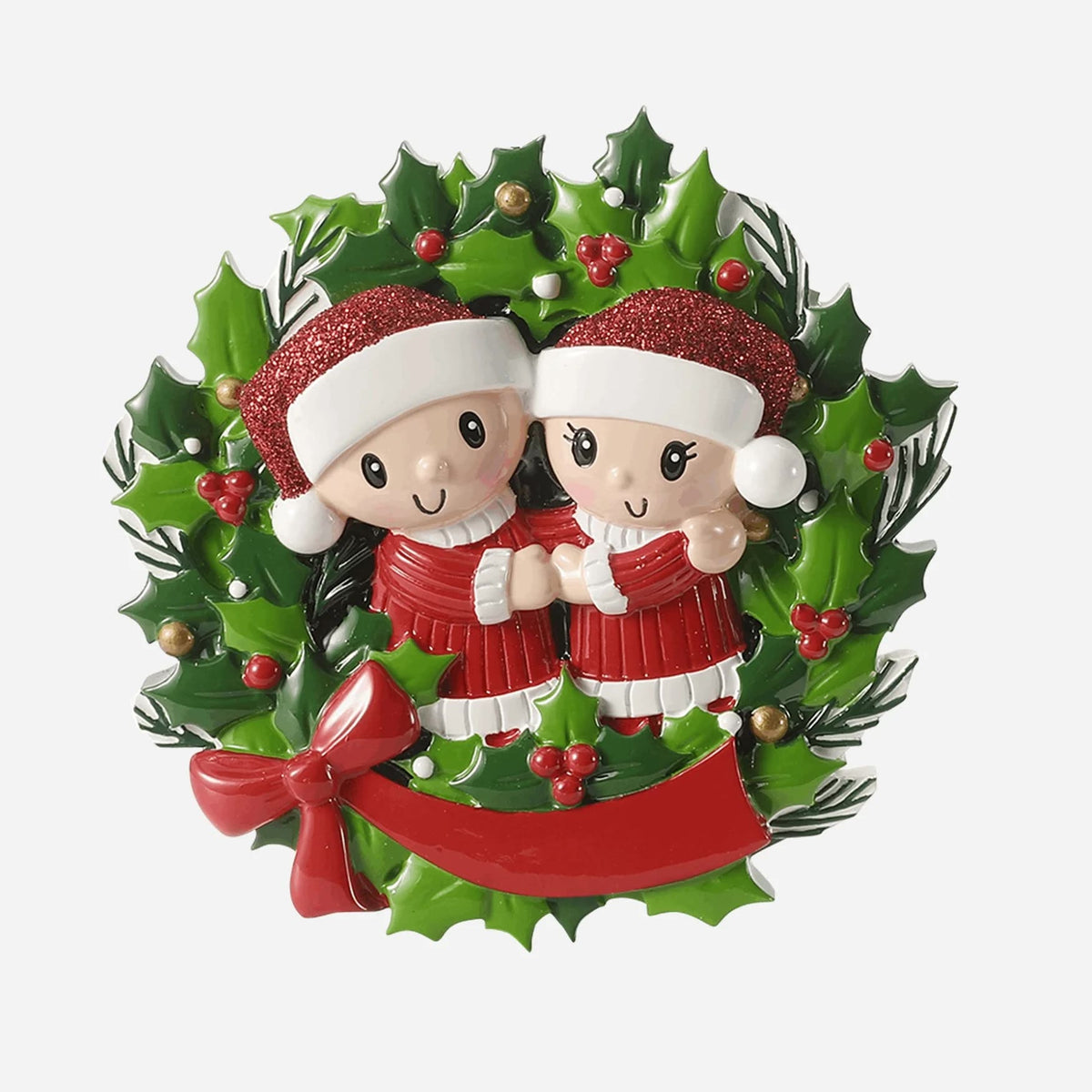 Wrapped Up in Christmas — Wreath Duo Ornament