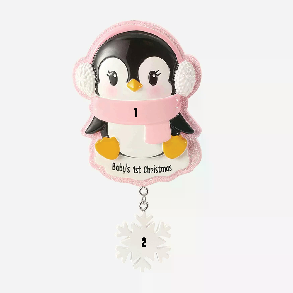 New Baby Penguin wearing Ear Muffs - Pink