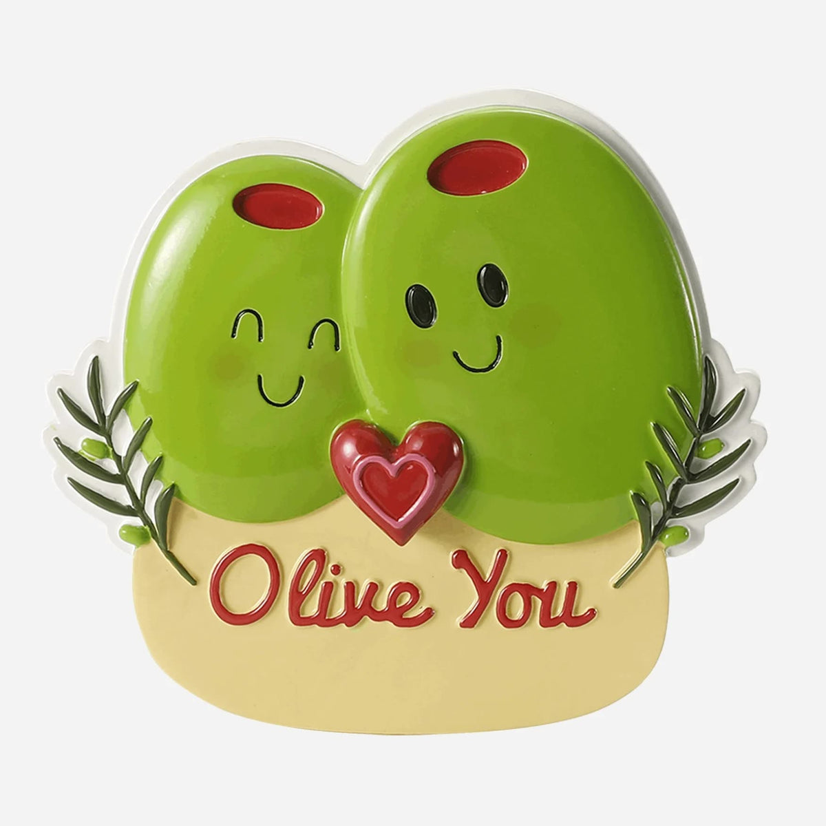 Olive You at Christmas — Couple Ornament