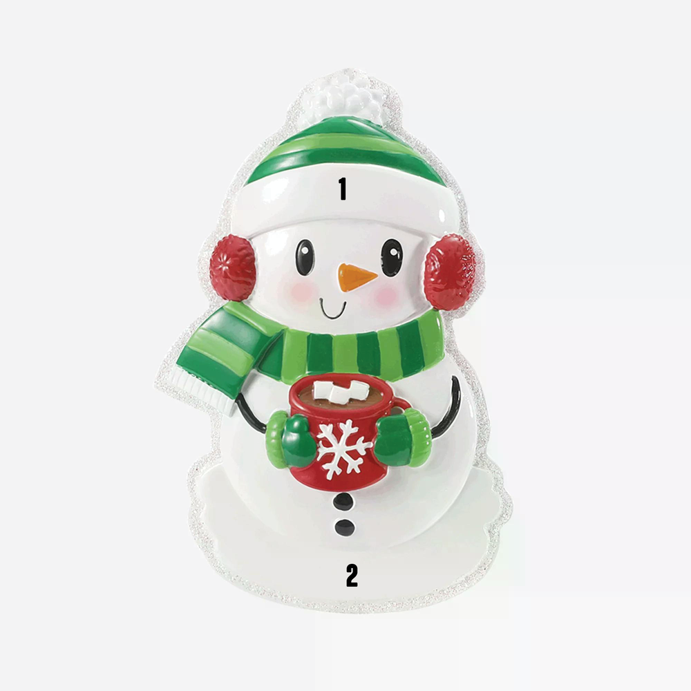 Cutesy Snowman with Hot Cocoa