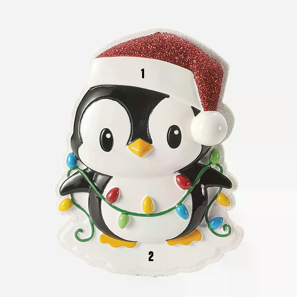 Little Penguin Tangled in Christmas Lights