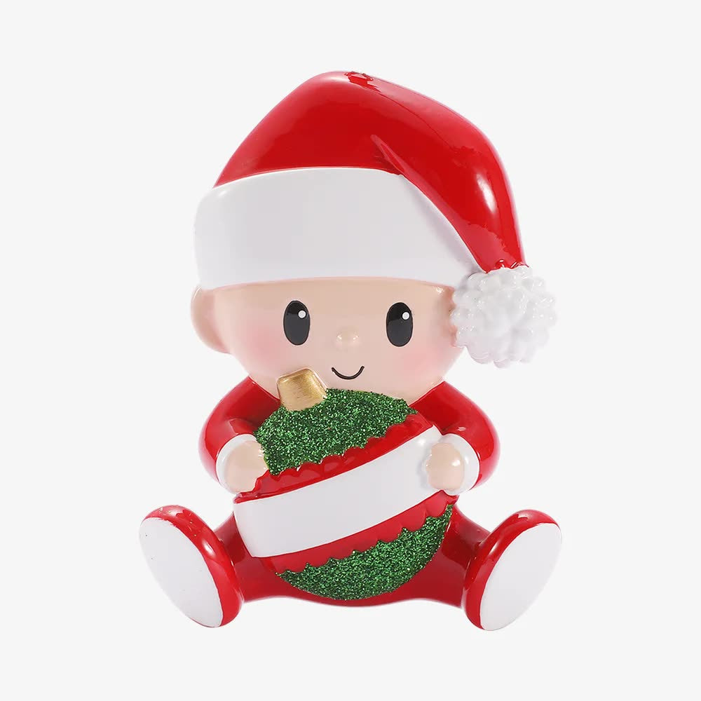 Little Hands, Big Christmas — Red & Green Baby Bauble Ornament