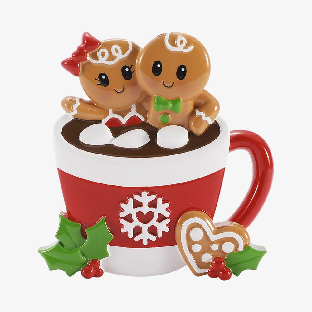 You're My Cup of Cocoa — Gingerbread Couple Ornament