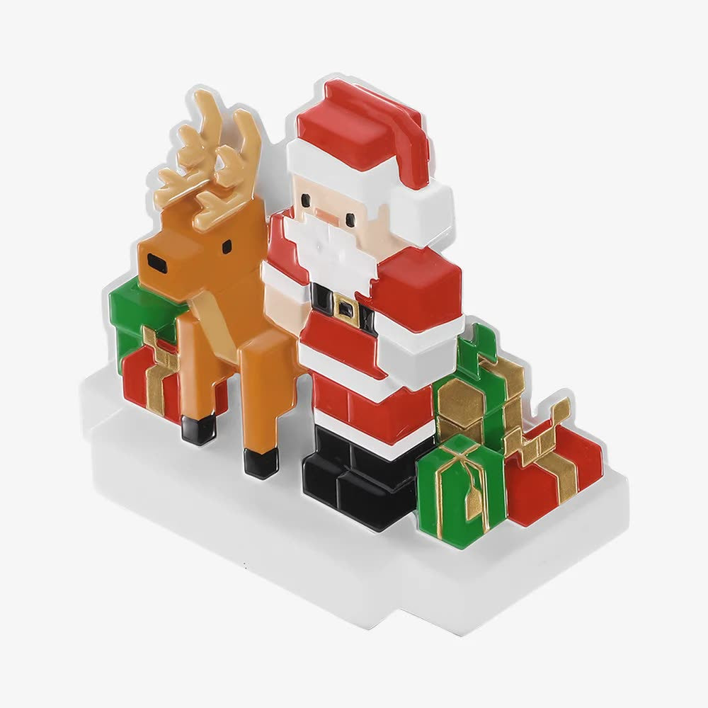 Building Christmas Cheer — Block-Style Santa & Reindeer Ornament