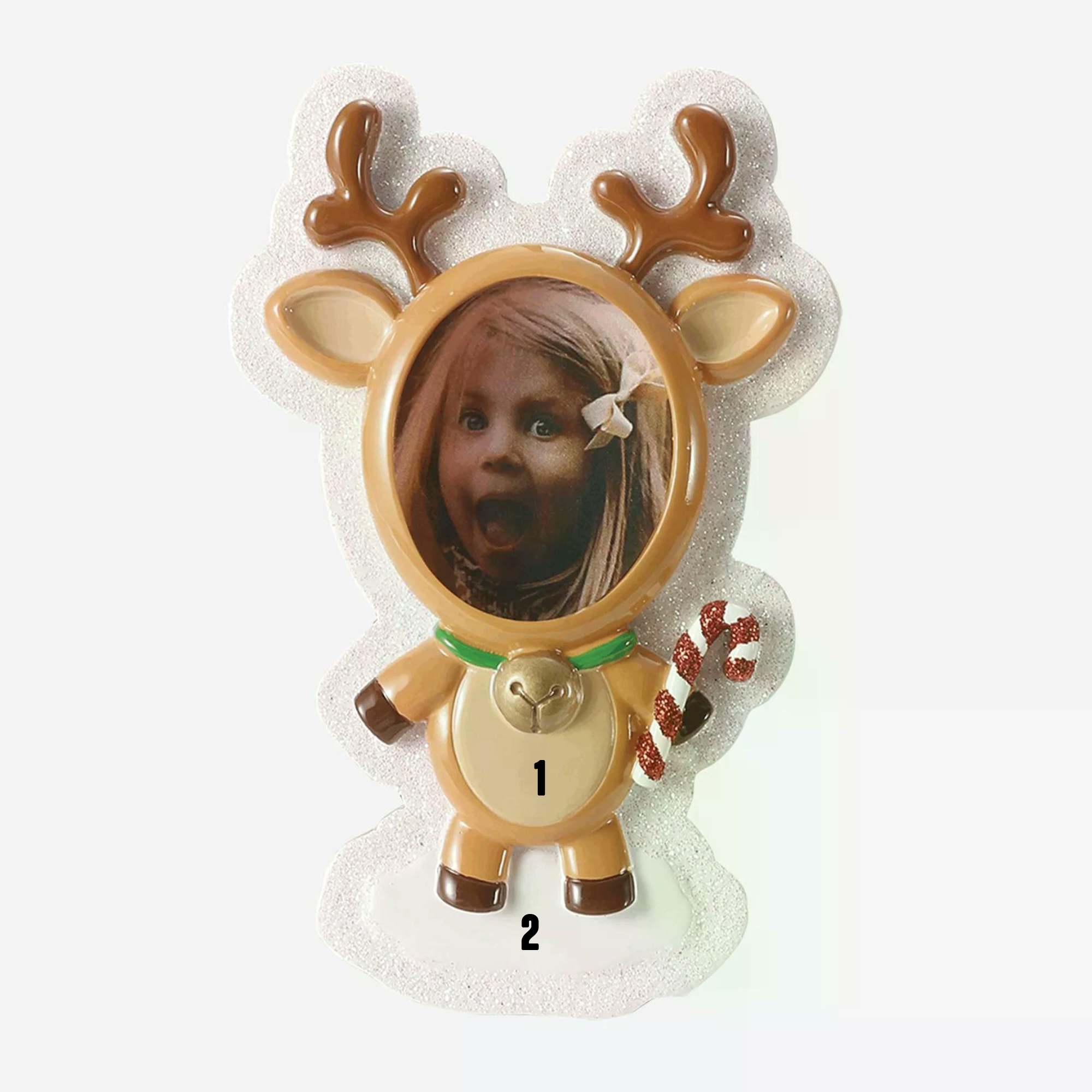 Reindeer holding Candycane - Picture Frame