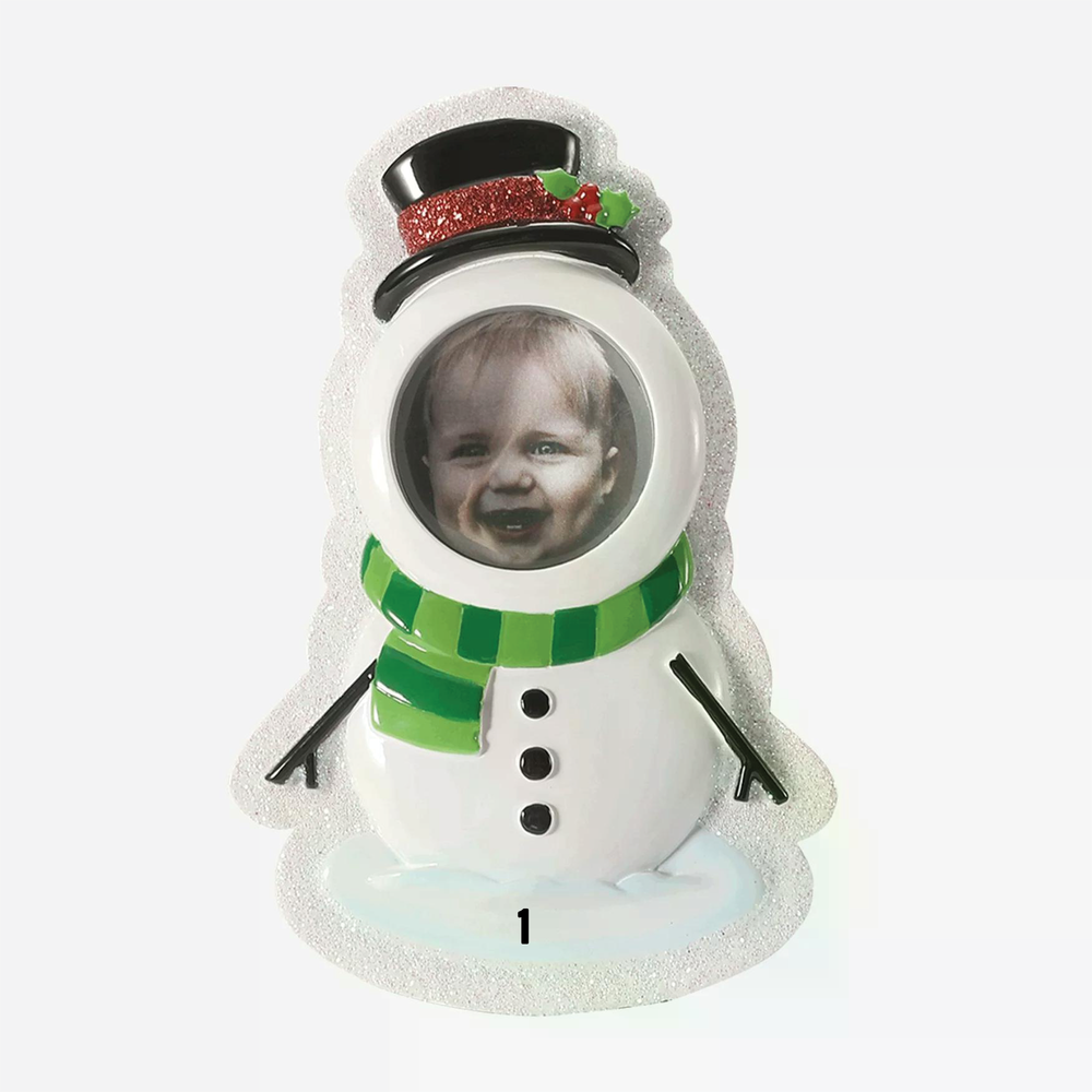 Snowman green scarf - Picture Frame