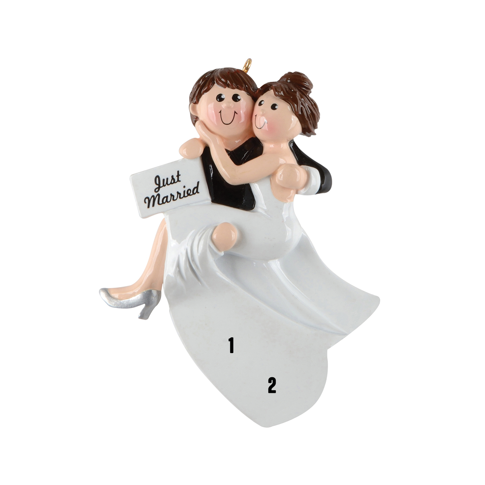 Just Married, holding the bride