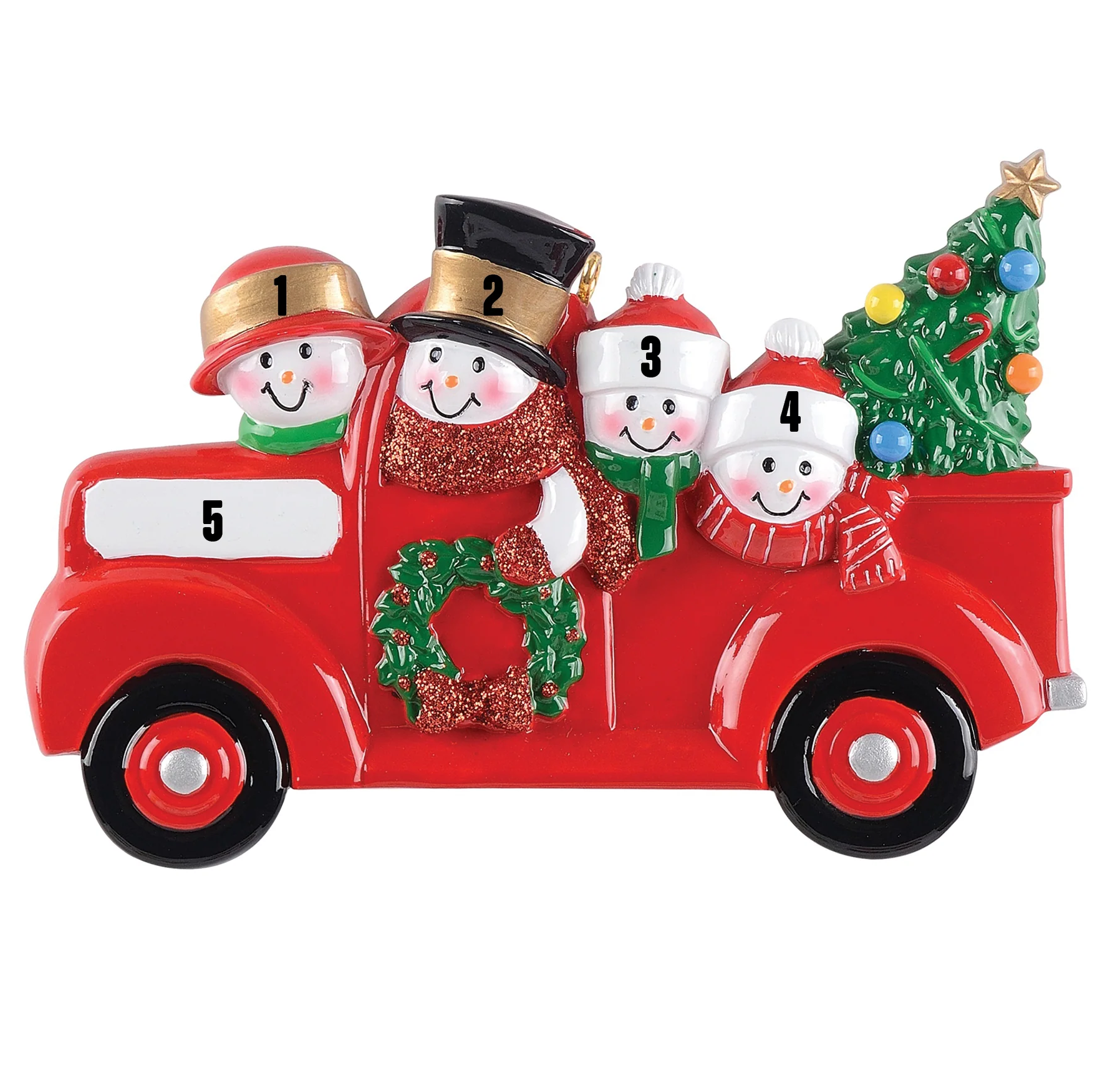 Snowman Family - Red Truck - Four