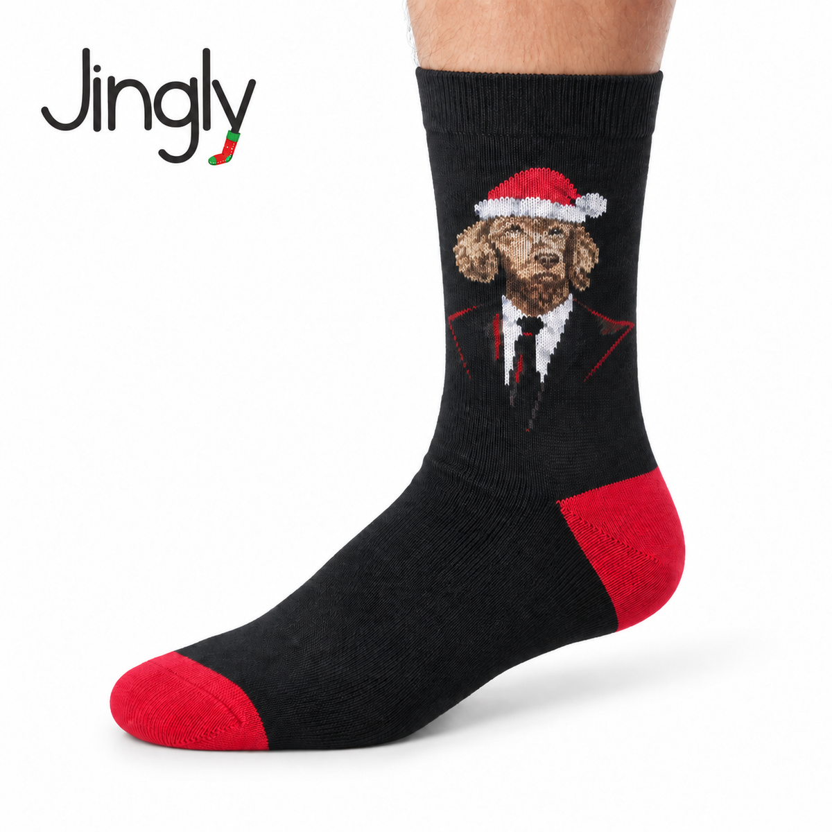 Men's Socks - Santa Paws, Suited Up