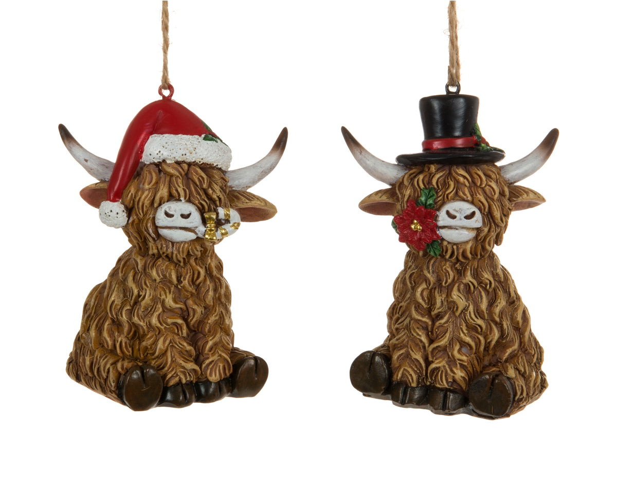 Have Yourself a Moo-rry Christmas — Highland Cow Ornament