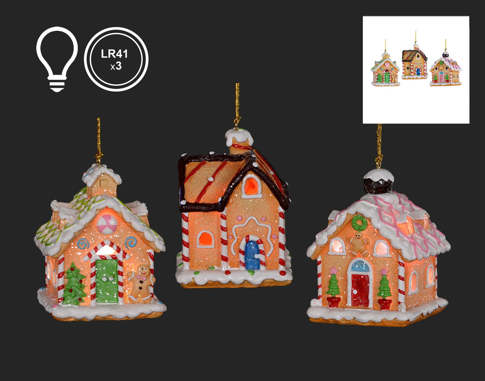 Tiny Gingerbread Home Ornament with LED