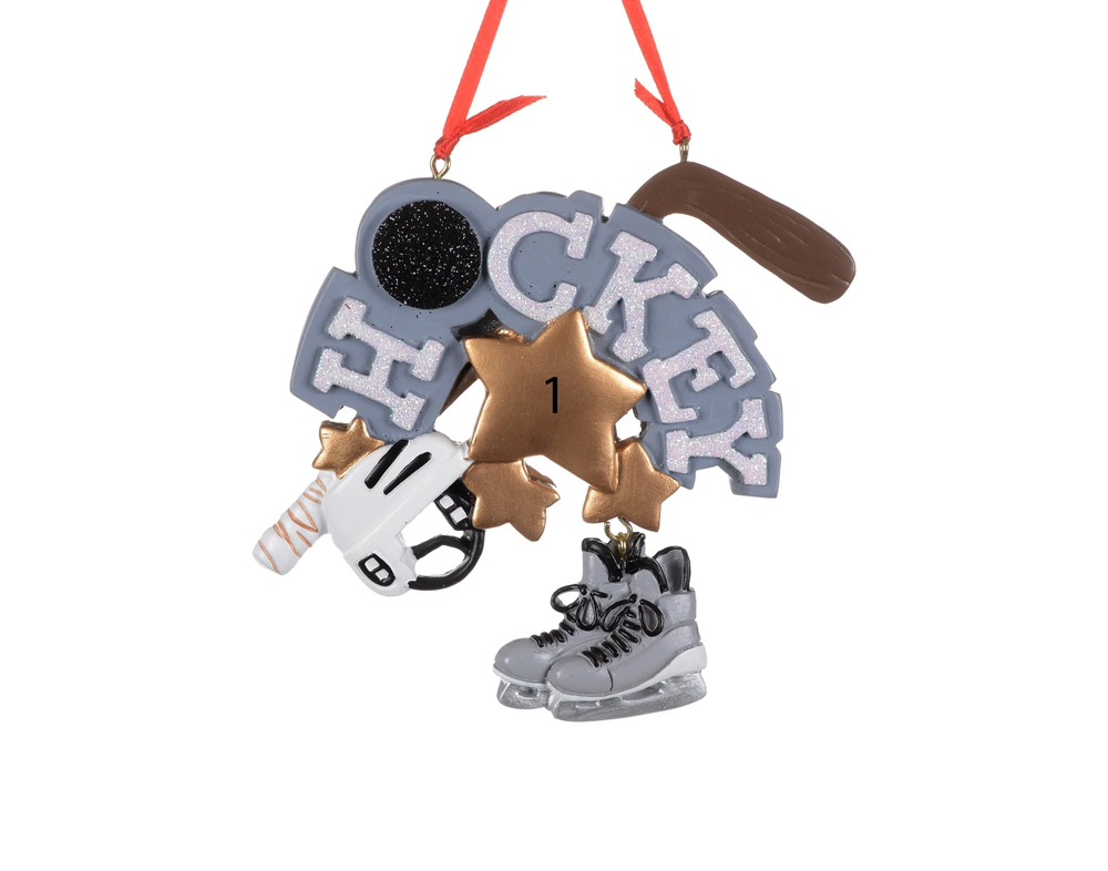 Hockey Ornament with Gear