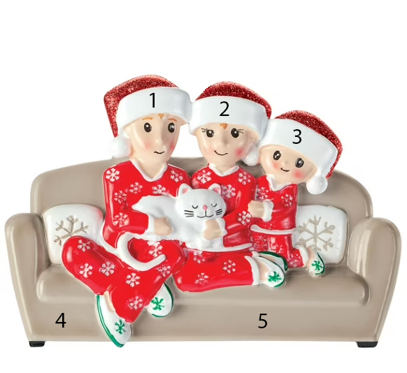 Family of Three with a Cat