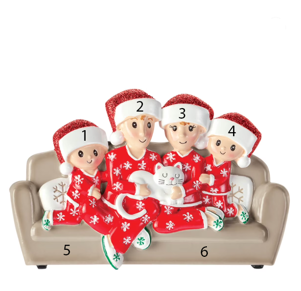 Family of Four with a Cat