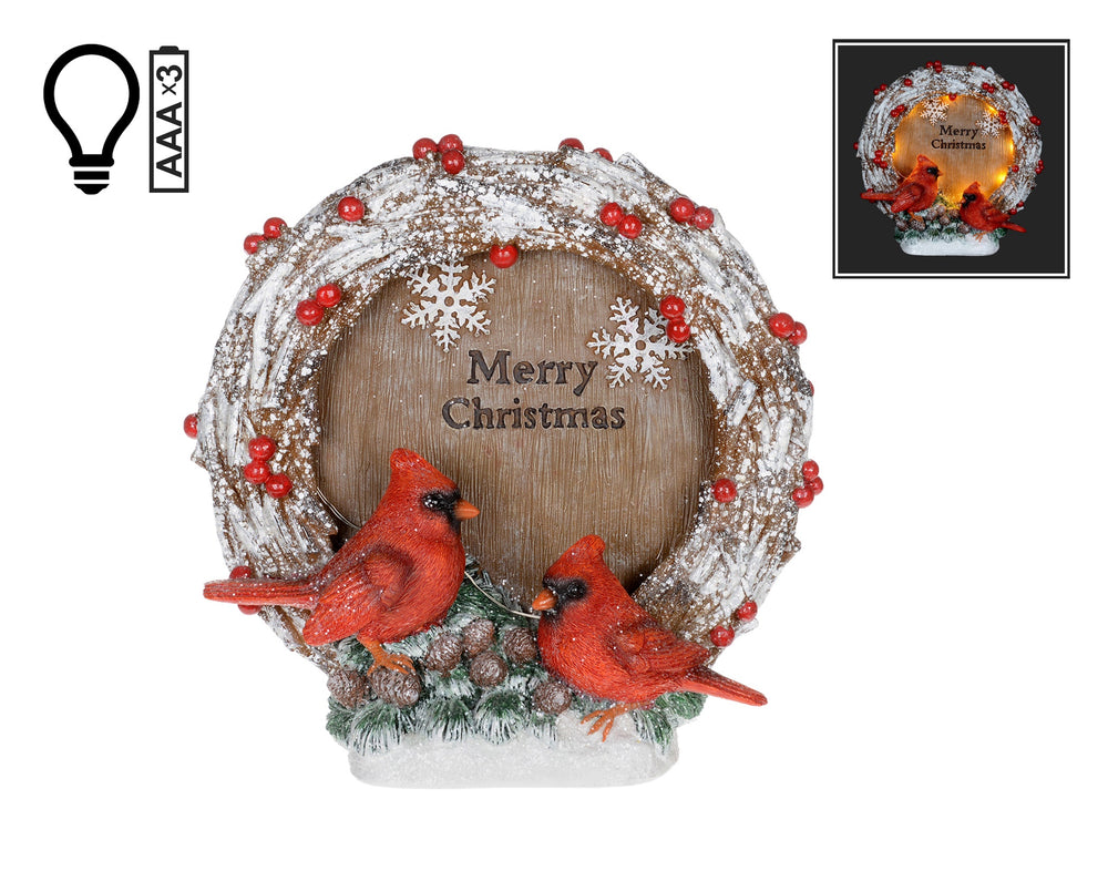 LED Vine Wreath With Cardinals