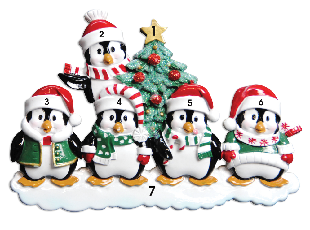 Penguins With Hat Family of Five (4307487424625)