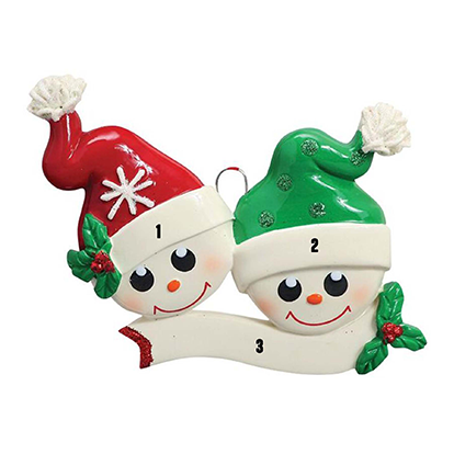 Snowmen Heads - Red and Green - Couple (7471022473390)