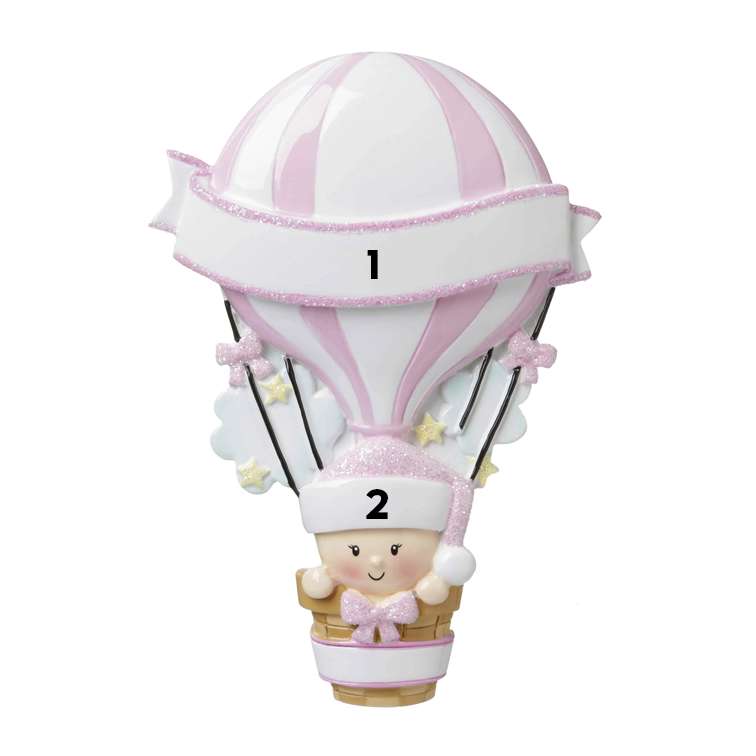 Baby in a Hot Air Balloon Pink